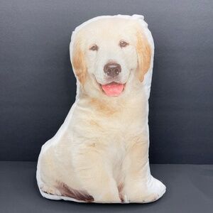 🐾 Golden Retriever Dog Pillow– 15” Plush Decorative– Realistic Print -Brand New